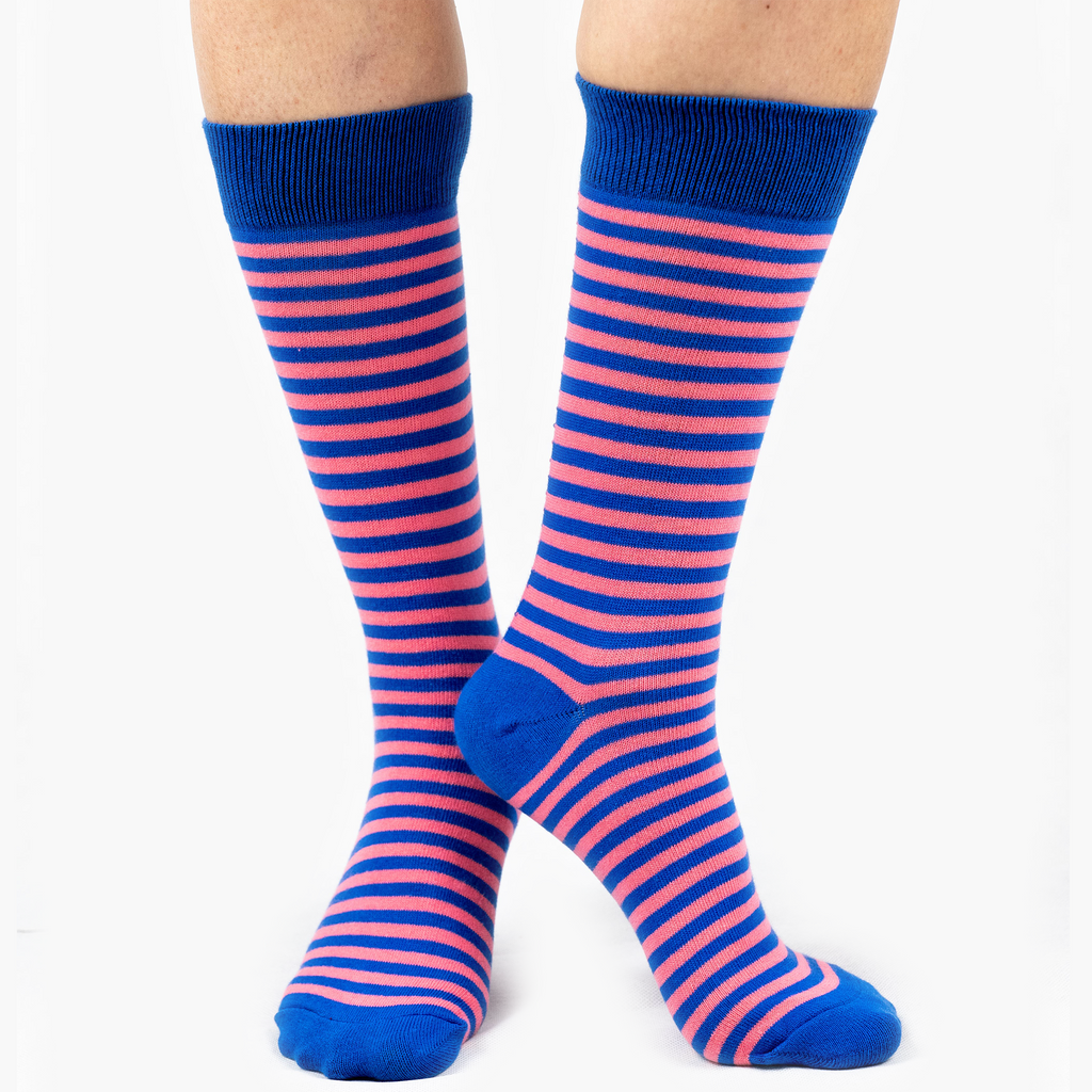 Mixed Stripe Bamboo Crew Length Swanky Socks 6 Pack