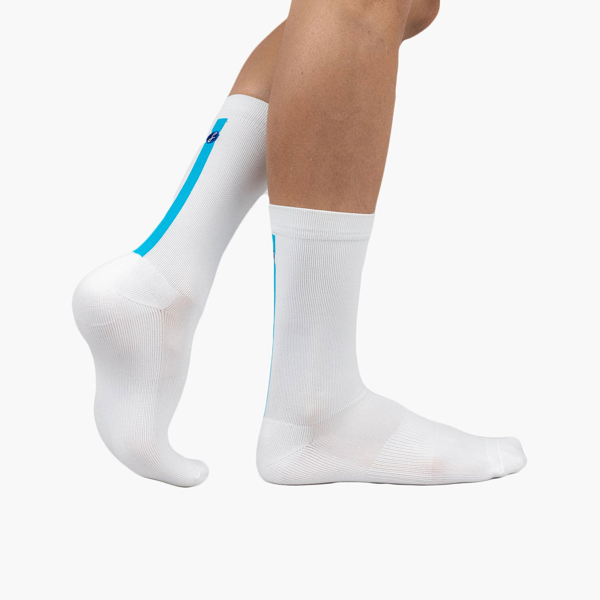 Vertical Blue Stripe Compression Gym Sock