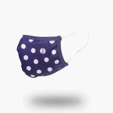 NAVY POLKA DOT REUSABLE FACEMASK