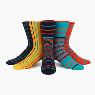 5 Pack Mixed Stripes Merino Wool Swanky Socks