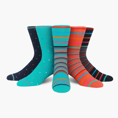 5 Pack Mixed vibrant bright Merino Wool Swanky Socks