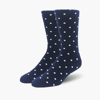 Navy Polka Dot Merino Wool Dress Swanky Socks