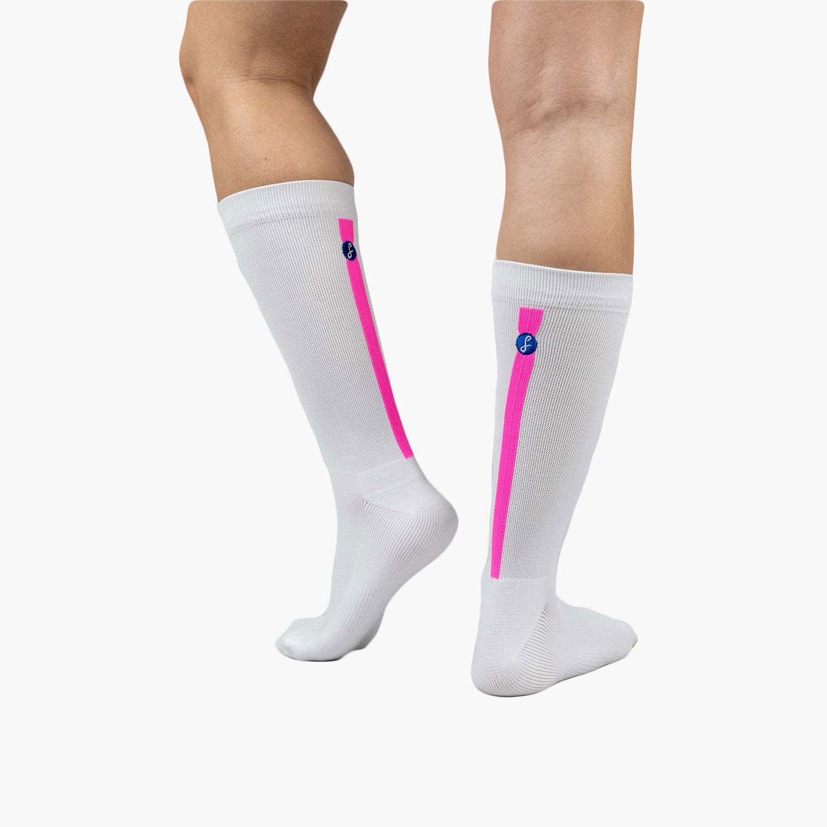 Vertical Pink Stripe Compression Gym Sock
