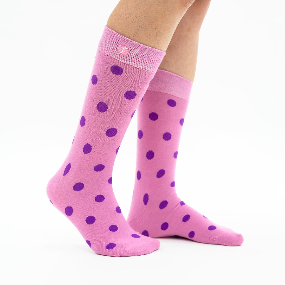 Pink Polka Dot Cosmopolitan Merino Wool Swanky Socks