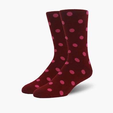 Pink Polka Dot Shiraz Merino Wool Swanky Socks