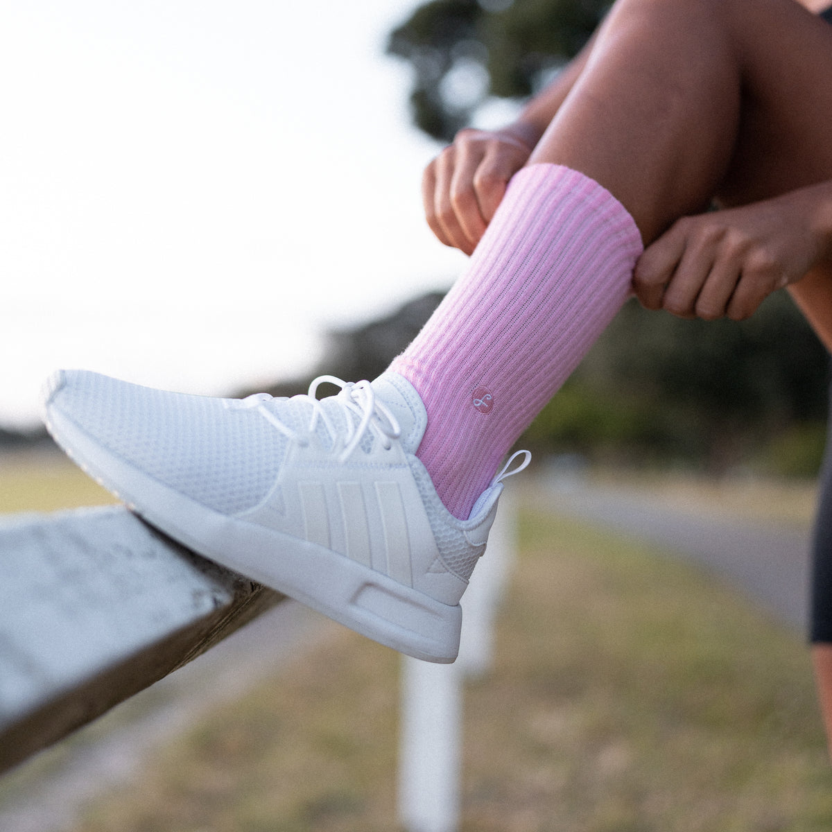Pink Merino Wool Sports Swanky Socks