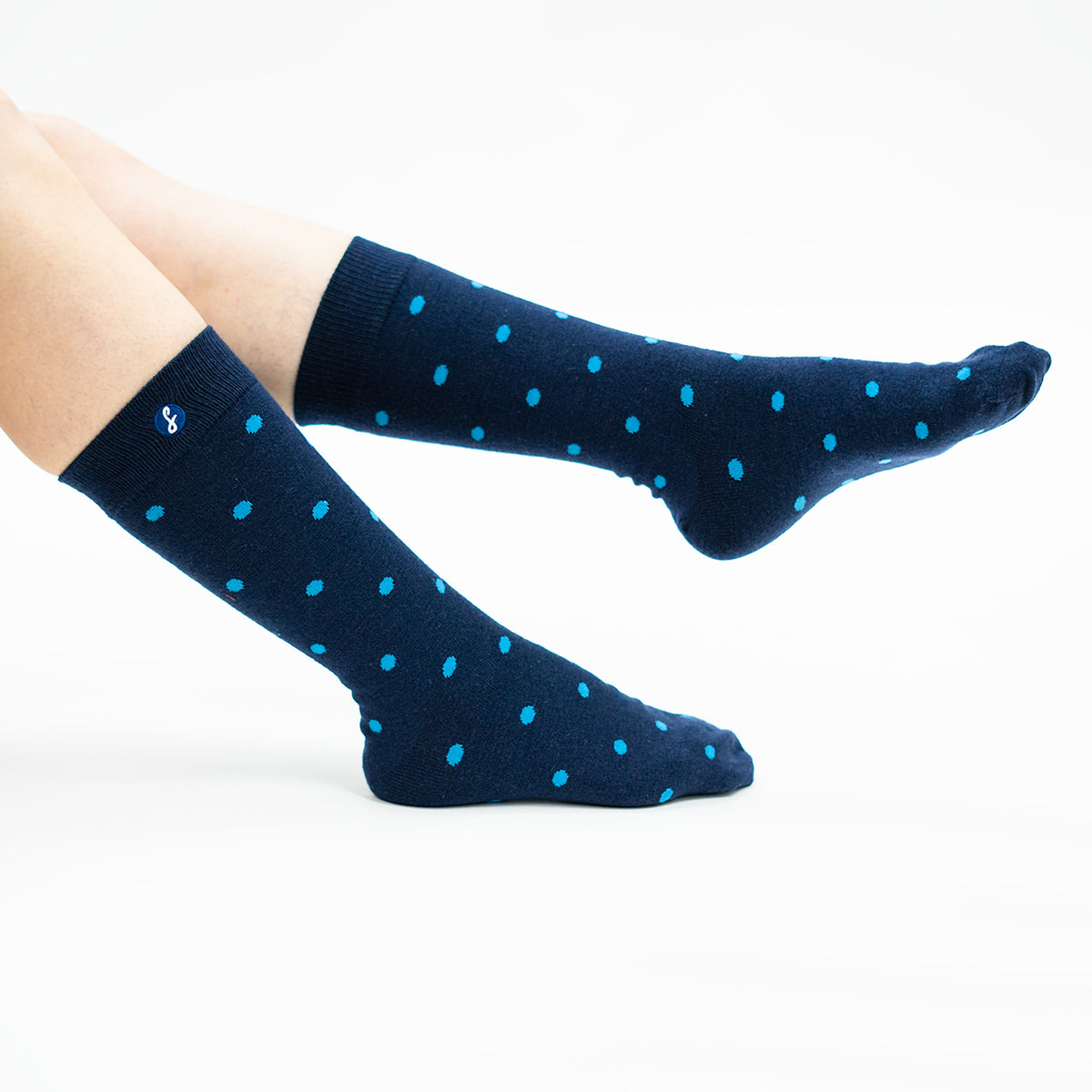 Navy Blue Polka Dot Merino Wool Dress Swanky Socks